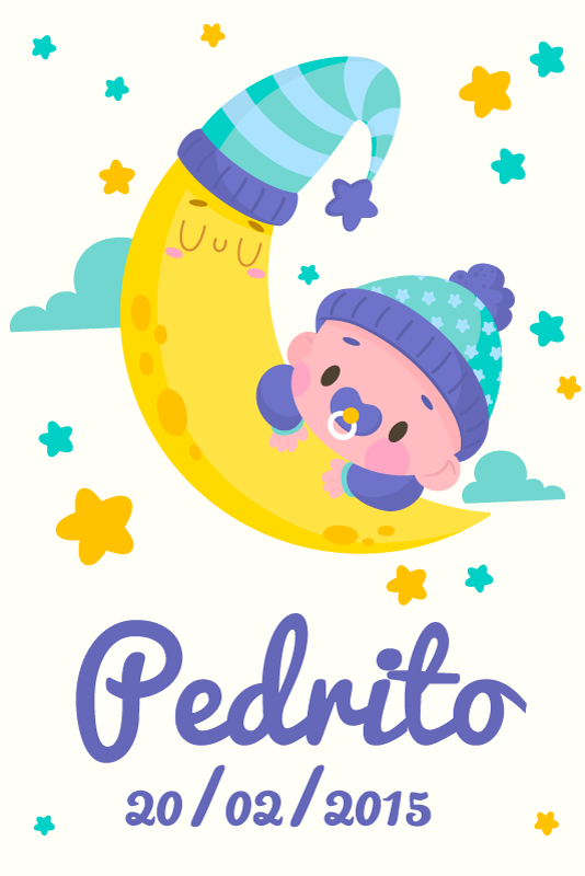 Plakaty na zamówienie księżyc Śpiącego dziecka - TenStickers