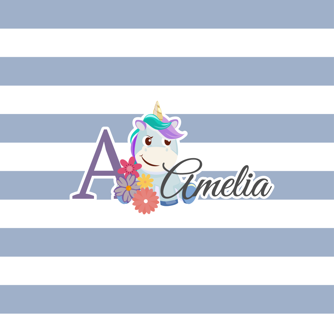 Plakaty na zamówienie z personalizowanym jednorożcem - TenStickers