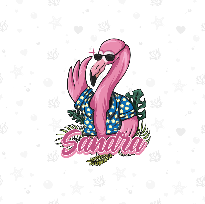 Plakaty na zamówienie fajny flamingowy klimat - TenStickers