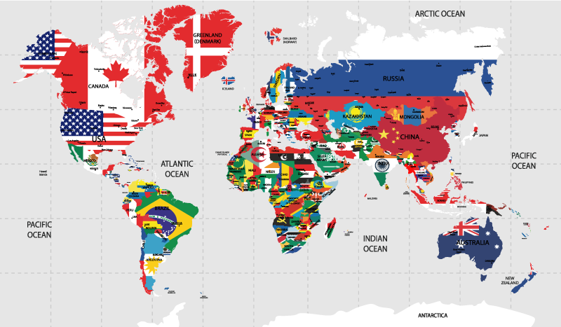 Plakat mapa świata polityczna - TenStickers