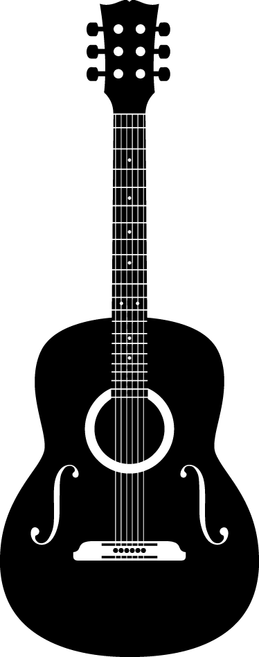 Plakat muzyczny dekoracyjny z gitarą akustyczną - TenStickers