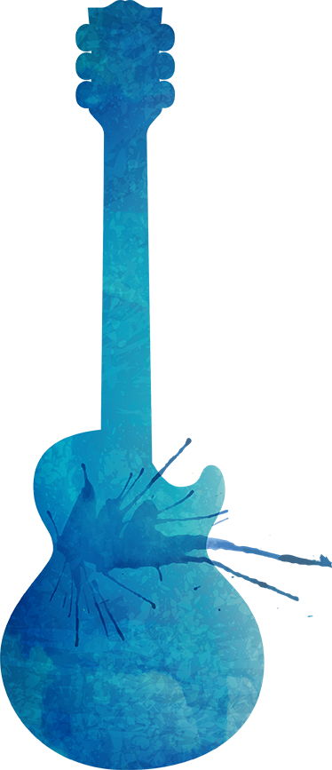 Plakat muzyczny dekoracyjny z gitarą splatter - TenStickers