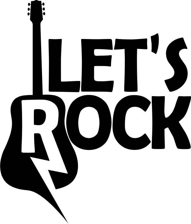 Plakat muzyczny gitara rockowa z tekstem - TenStickers