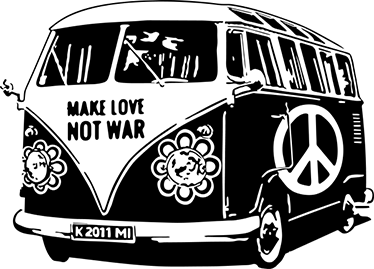 Klasyczny plakat z hippie vanem do dekoracji - TenStickers