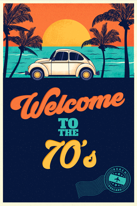 Klasyczny plakat powrót do lat 70-tych - TenStickers
