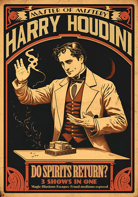 Klasyczny plakat iluzjonista houdini - TenStickers