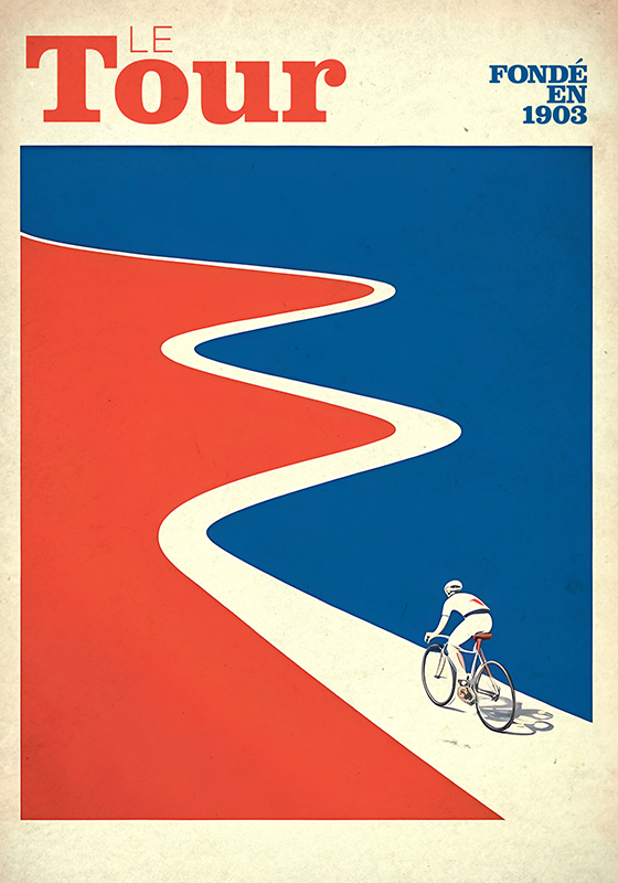 Plakat rowery w stylu vintage "tour" - TenStickers