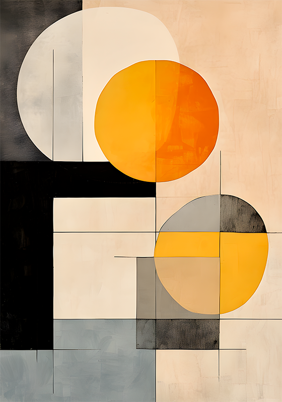 Plakat artystyczny w kształty geometryczne - TenStickers