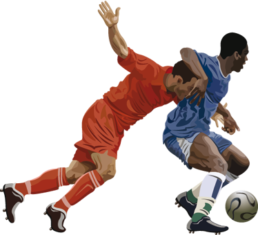 Plakat piłkarski dekoracyjny z zawodnikami futbolu - TenStickers