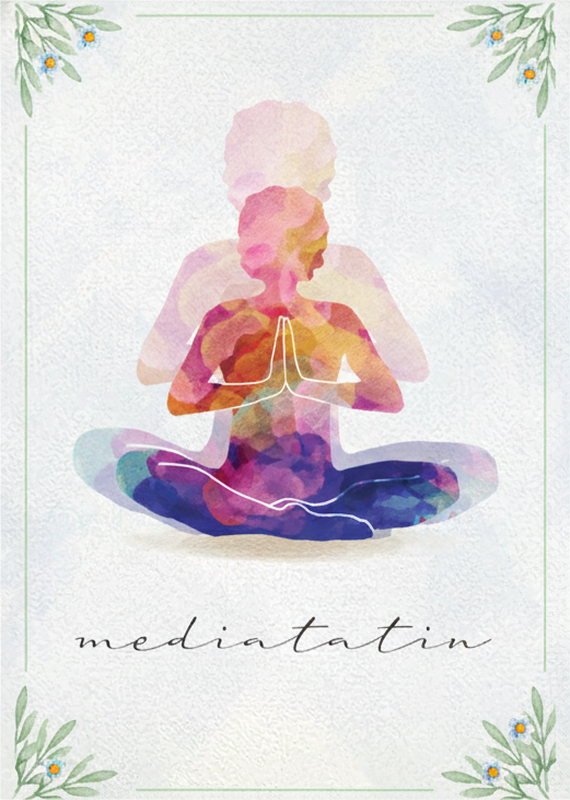 Plakat zen w sylwetce medytacji - TenStickers