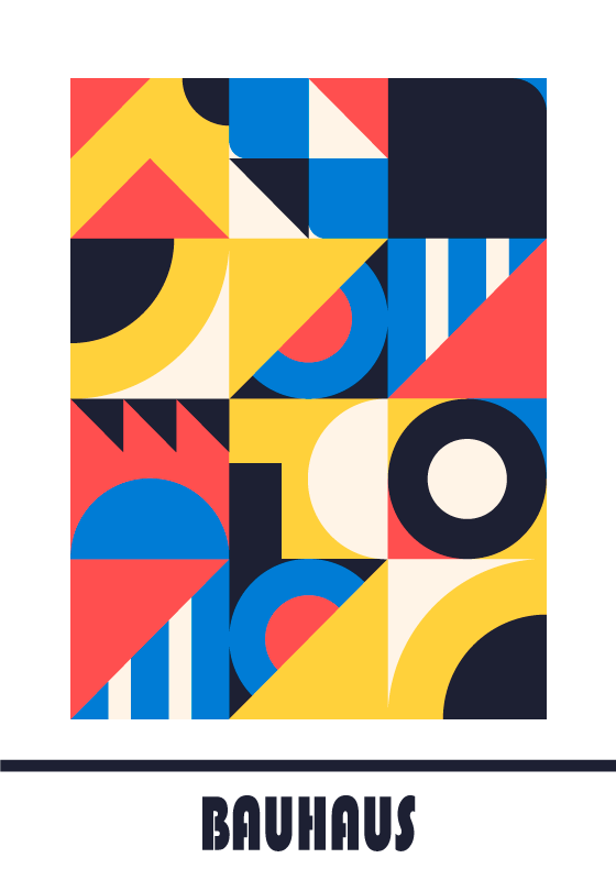 Plakat do salonu bauhaus geometryczny wzór - TenStickers