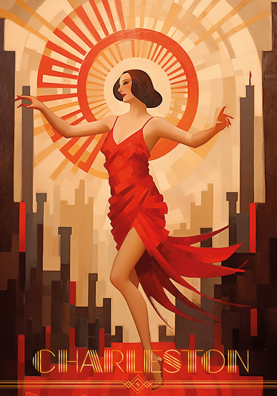 Plakat art deco czarleston - TenStickers
