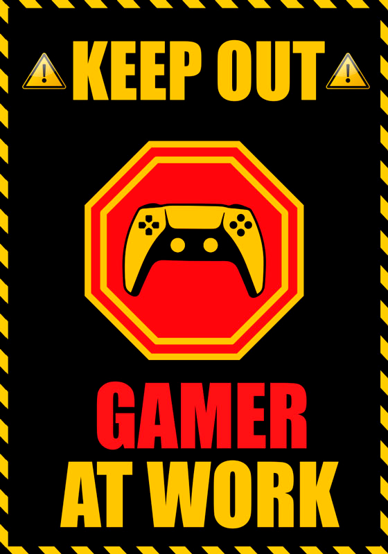 Plakat do gry wideo gamer w pracy - TenStickers