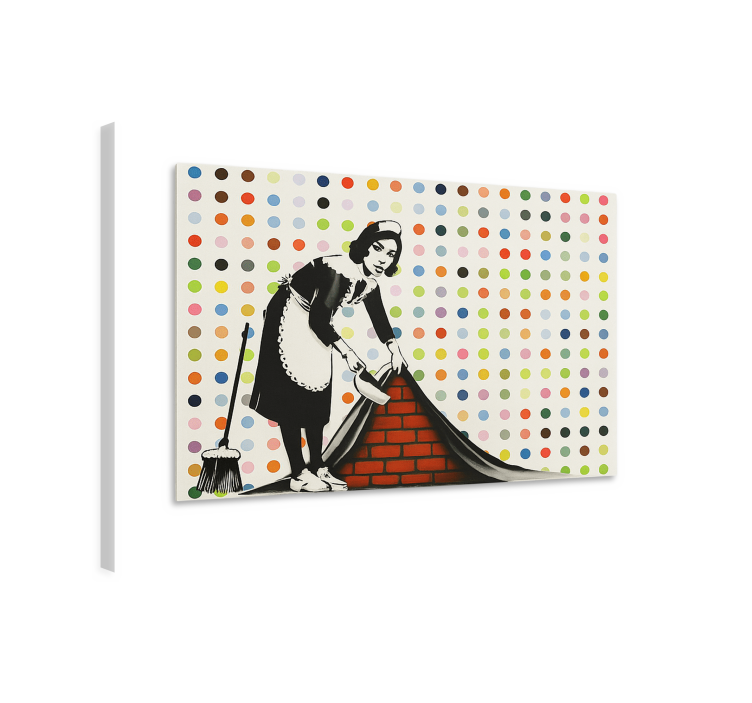 Obraz artystyczny kolorowe zamiatanie pod dywan - TenStickers