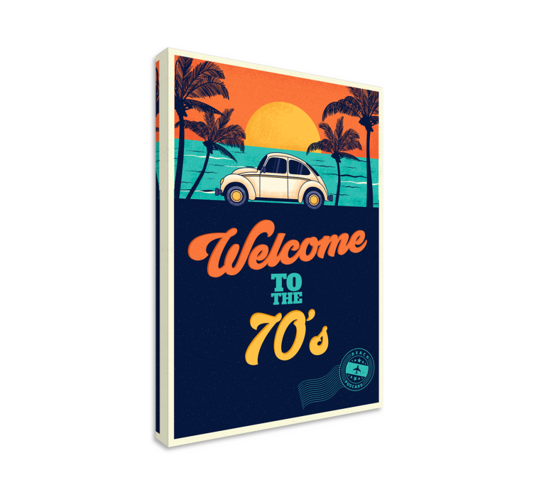 Obraz vintage retro plakat na plaży - TenStickers