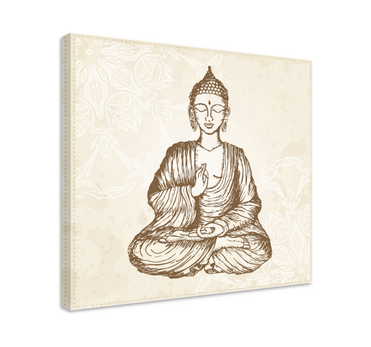 Budda obraz Buda vintage kwiatowy - TenStickers