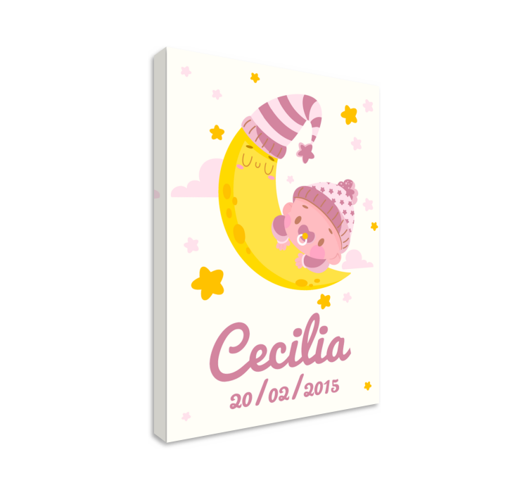 Obraz dla dzieci uśmiechnięty księżyc w objęciach - TenStickers