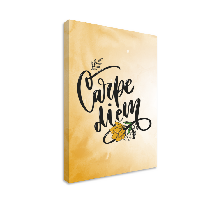 Obraz z napisami chwytaj dzień kwiatowy - TenStickers