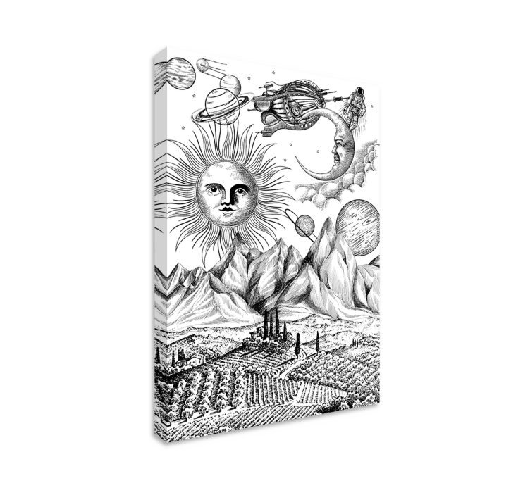 Obrazy artystyczne Wielki kolaż wszechświata - TenStickers