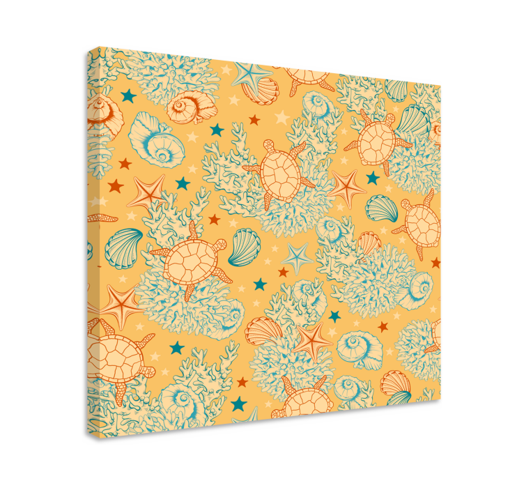 Obraz motyw morski wzór z żółwiami morskimi - TenStickers