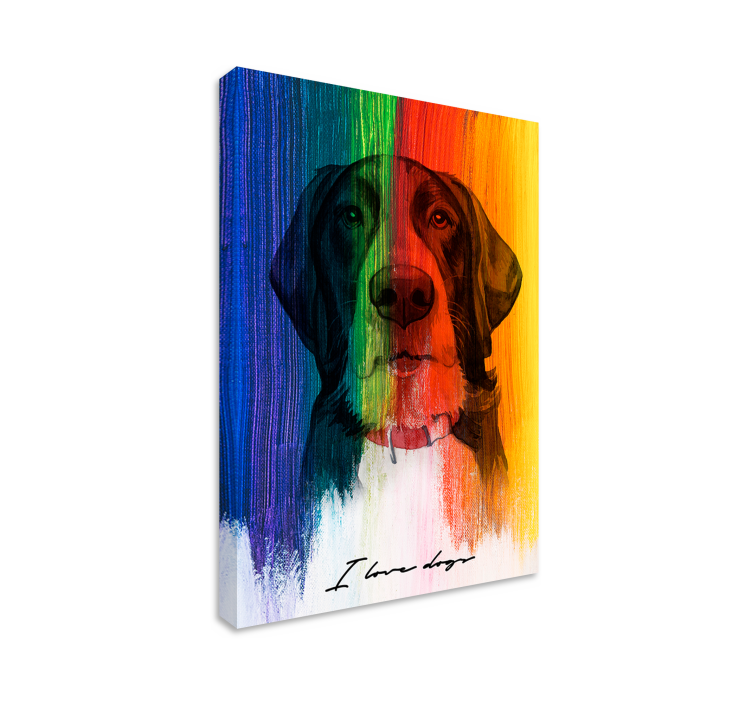 Płótno do salonu z tęczowym psem - TenStickers