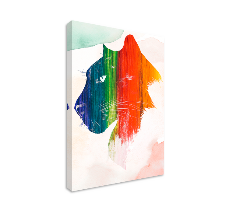 Obraz koty w kolorowym profilu lwa - TenStickers