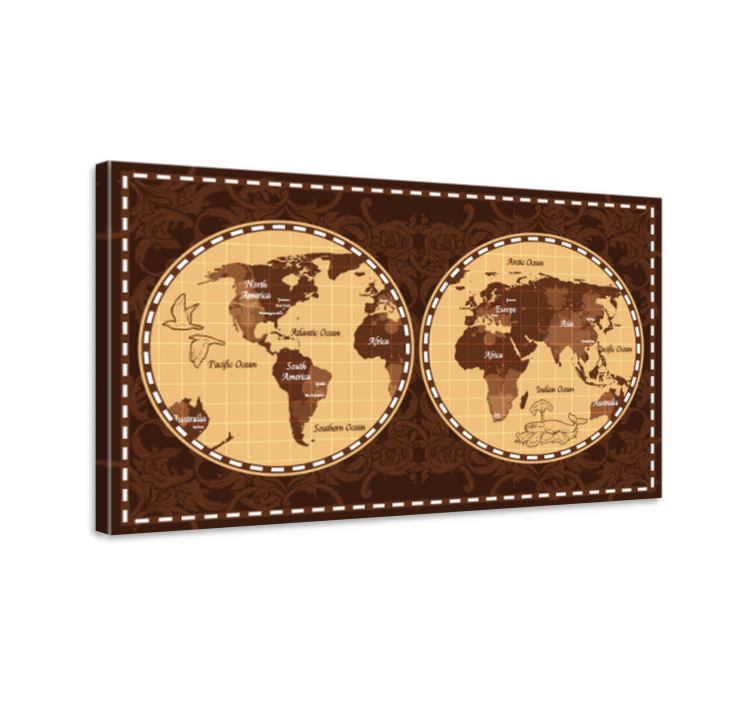 Obraz mapa świata retro atlas globalny - TenStickers