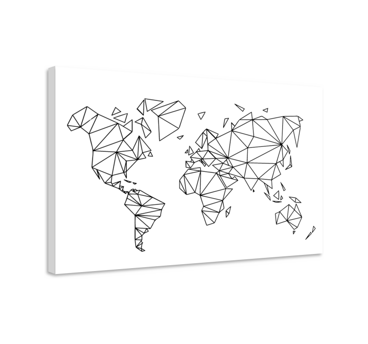 Obraz mapa świata kontur geometrycznego wszechświata - TenStickers