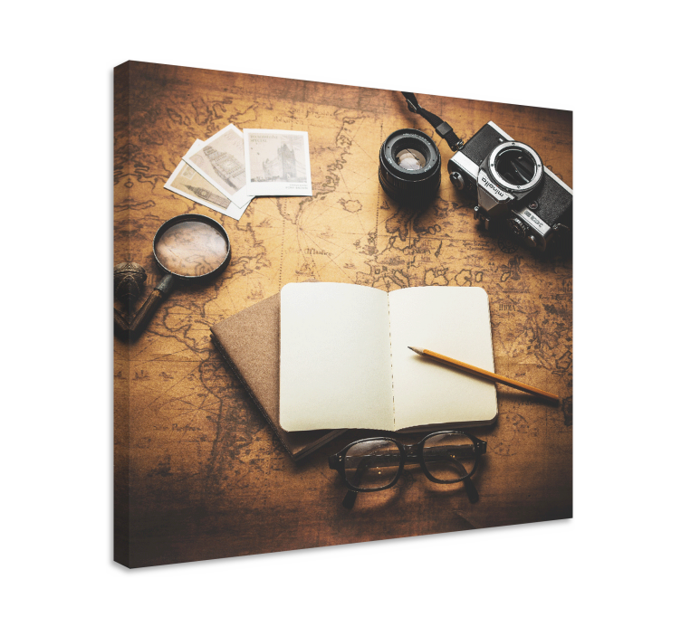 Obraz martwa natura z akcesoriami vintage aparatu - TenStickers