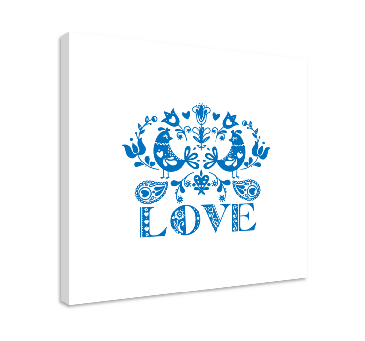 Obraz drzewa z motywem ptaków i kwiatów - TenStickers