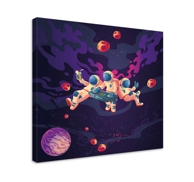 Obraz gry wideo astronauci grający razem - TenStickers