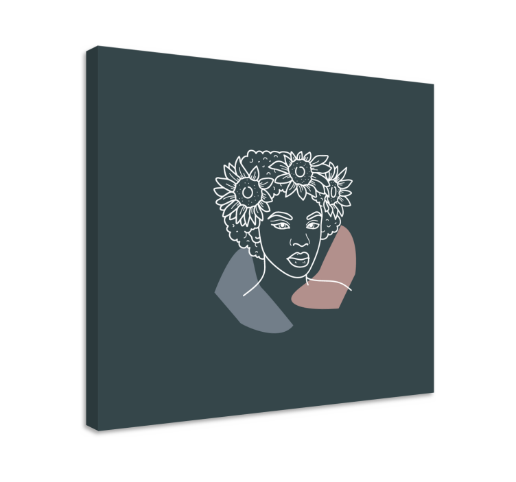 Obraz z postaciami w ozdobnym botanicznym portrecie - TenStickers