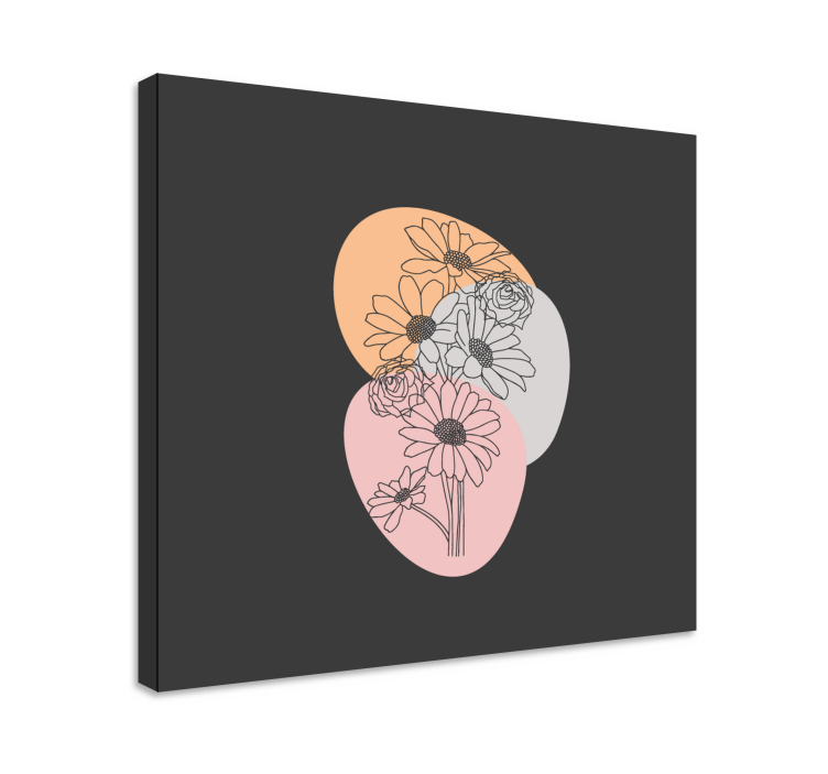 Obraz kwiaty i rośliny w abstrakcyjnych kształtach - TenStickers