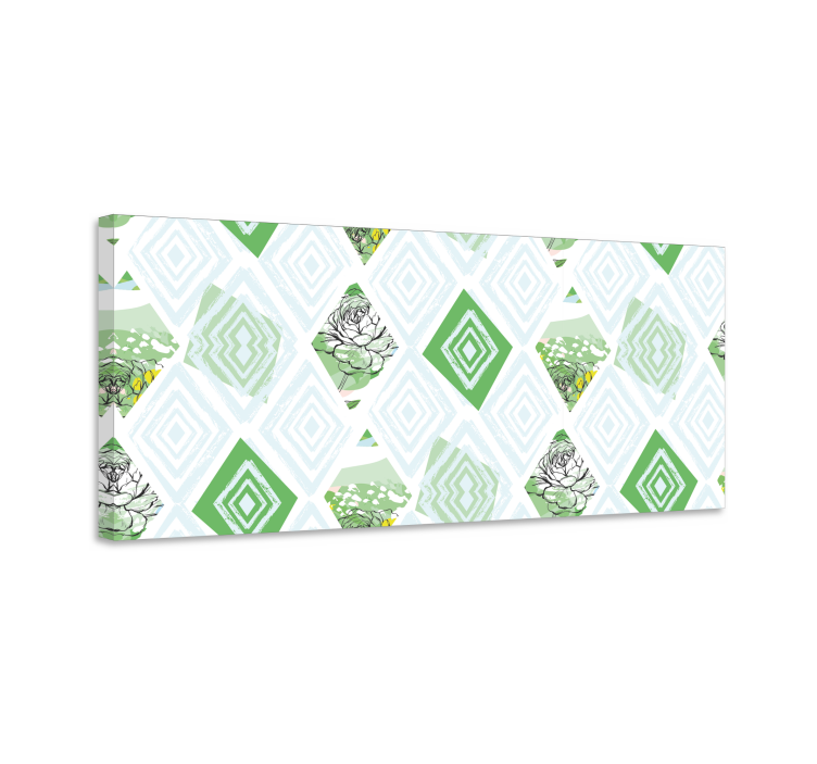 Obraz kwiaty i rośliny w geometryczny wzór sukulentów - TenStickers