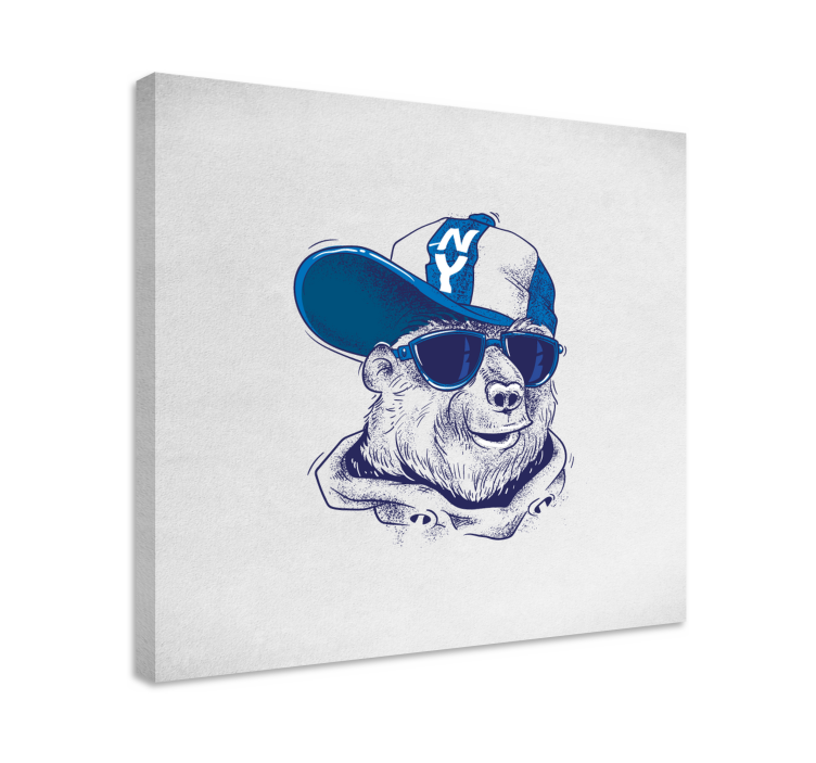 Obraz ze zwierzętami w stylu cool misia - TenStickers