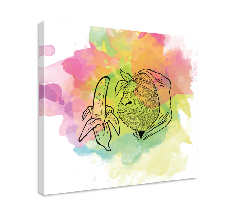 Obraz litery goryla trzymającego banana - TenStickers