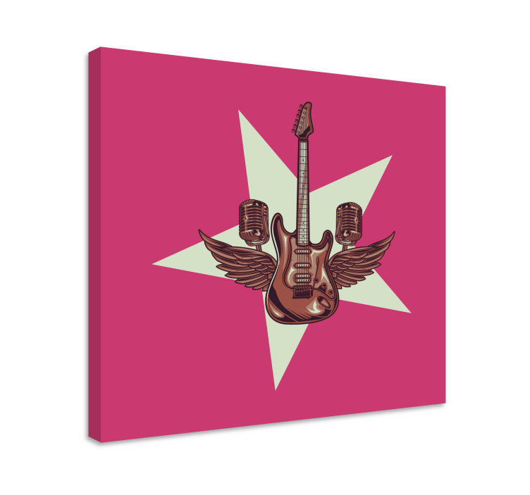 Obraz muzyka skrzydła elektrycznej gitary - TenStickers