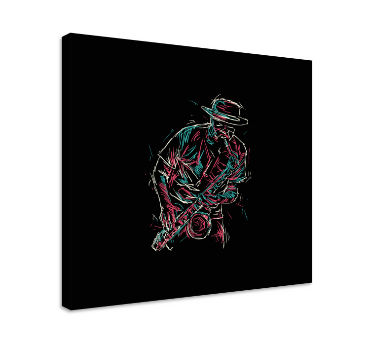 Obraz muzyka grający na saksofonie - TenStickers