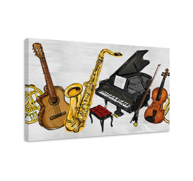Obraz muzyka Malowanie instrumentów muzycznych - TenStickers