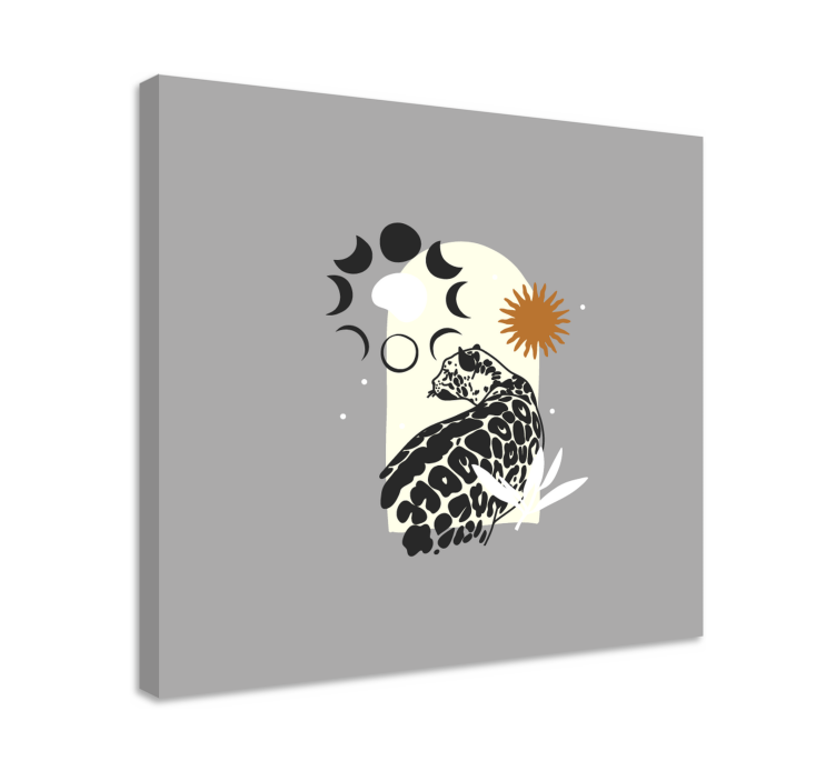 Obraz słonie z jaguarem i elementami nieba - TenStickers