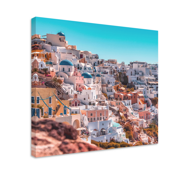 Obraz miasto santorini w malowniczym widoku - TenStickers