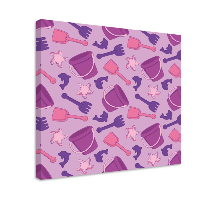 Obraz dla dzieci wzór z zabawkami plażowymi - TenStickers