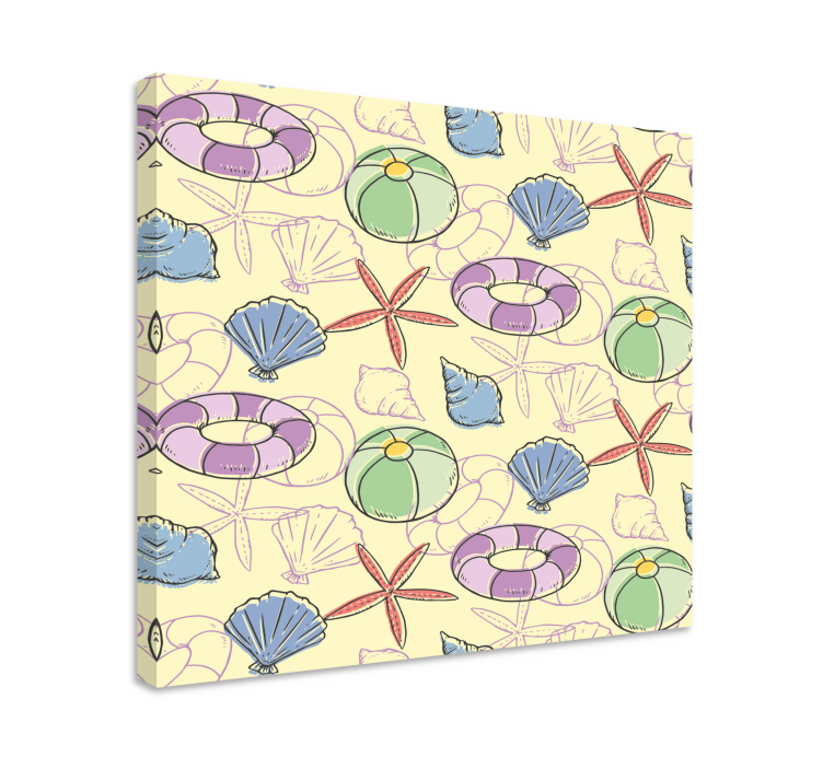 Obraz motyw morski muszle i koła ratunkowe - TenStickers