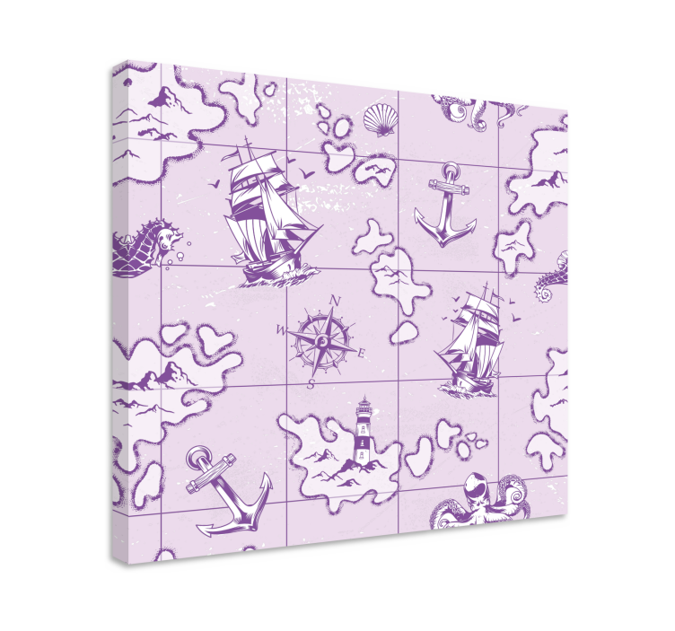 Obraz motyw morski kompas w stylu vintage - TenStickers