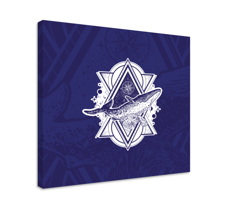 Obraz motyw morski wzór astralny z wielorybem - TenStickers