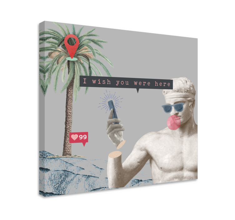 Obraz z napisami chciałbyś tu być - TenStickers