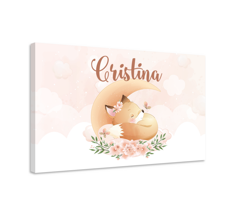 Obraz do pokoju dziecięcego Słodki lis dla dziewczyny z imieniem - TenStickers