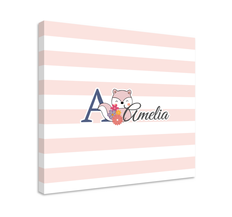 Obraz dla dzieci z uroczym liskiem personalizowany - TenStickers