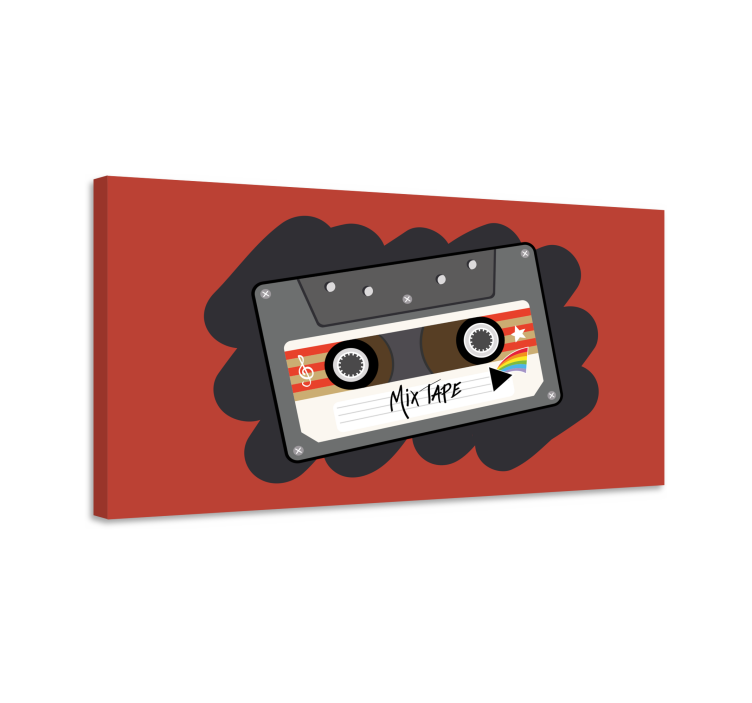 Obraz muzyka w stylu retro kasety mixtape - TenStickers