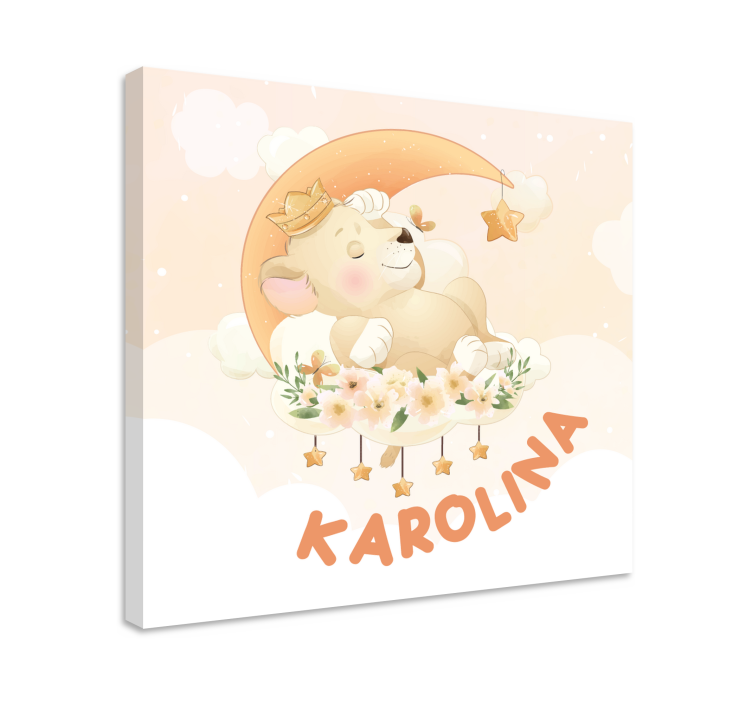 Obraz dla dzieci śpiący miś śniący - TenStickers